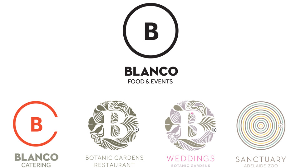 An image of the 5 logos developed for Blanco.