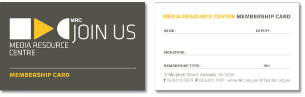 An image showing the two sides of the MRC membership card.